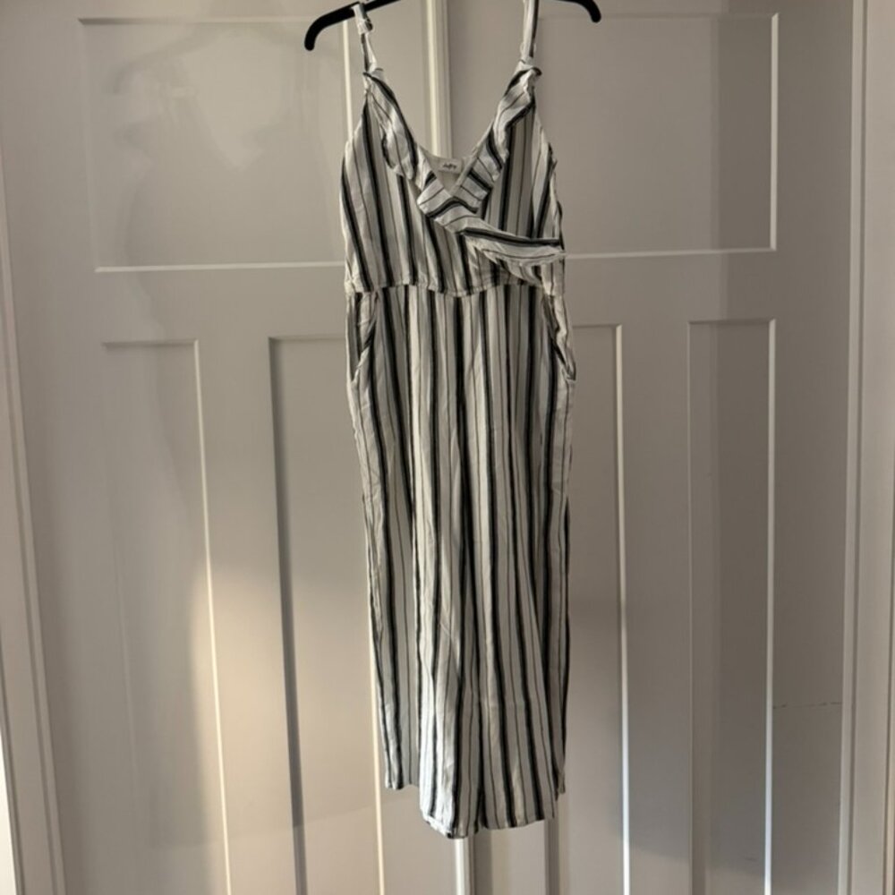 Daytrip - Black & White Striped Sleeveless Jumpsuit – Women’s S